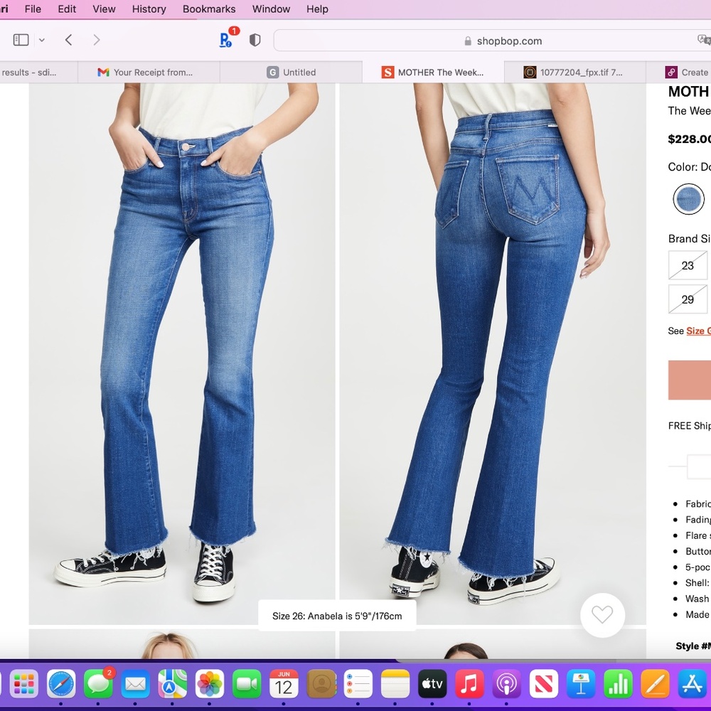 Mother The Weekender Fray, Color: Double Vision, Size: 26